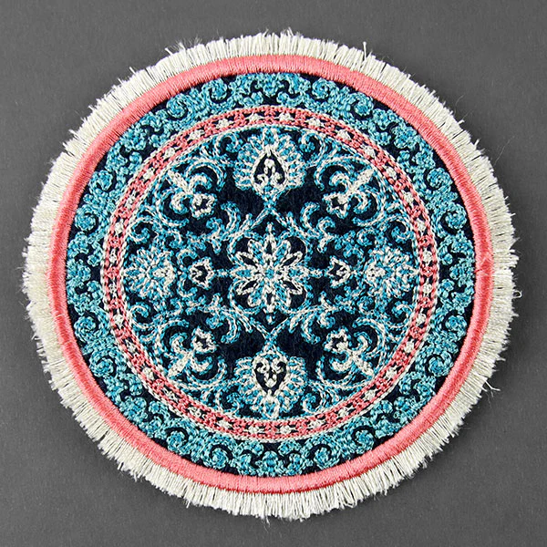 Cozy in Filigree Fringe Mug Rug (In-the-Hoop) - Image 4