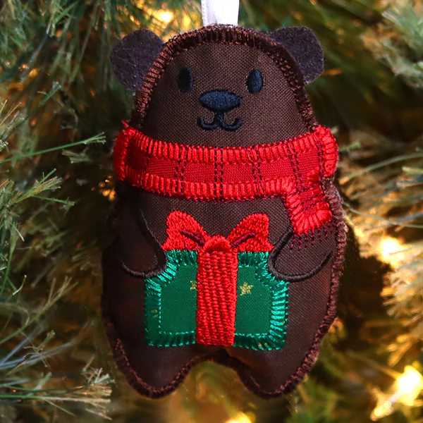 Cozy Winter Bear Ornament (In-the-Hoop) - Image 3