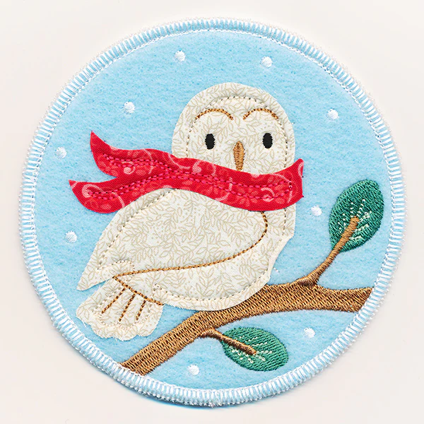 Cozy Winter Coaster - Owl (In-the-Hoop) - Image 3