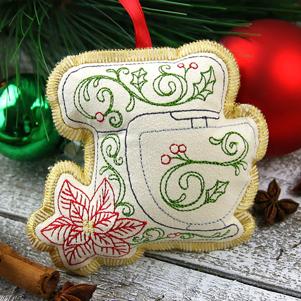 Crafty Christmas Stand Mixer Ornament (In-the-Hoop) - Image 2