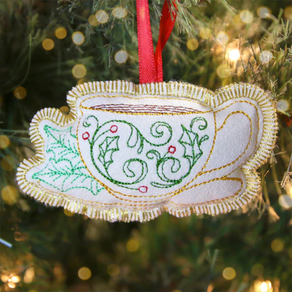 Crafty Christmas Teacup Ornament (In-the Hoop) - Image 2