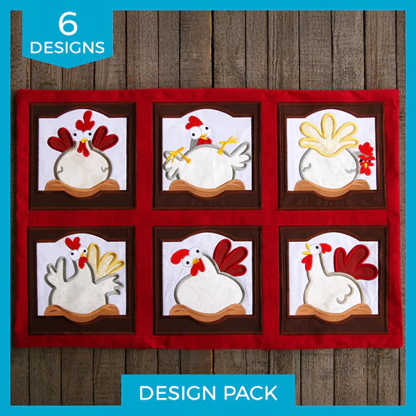 Crazy Coop Chicken Squares (Quilt Block) Design Pack - Image 6