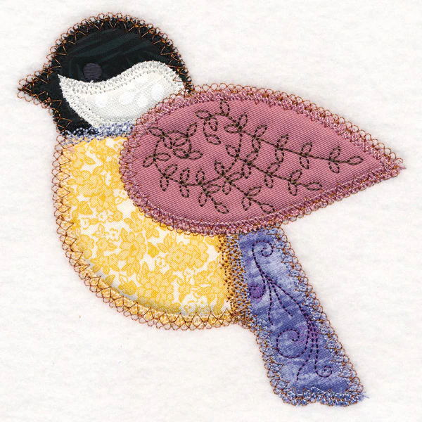 Crazy Patchwork Chickadee (Heirloom Applique) - Image 4