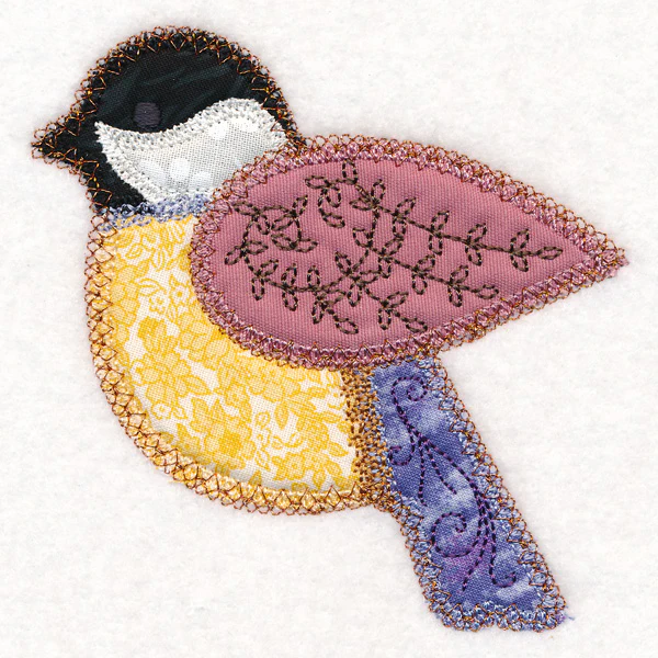 Crazy Patchwork Chickadee (Heirloom Applique) - Image 5