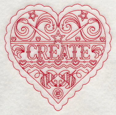 Create Heart (Redwork) - Image 4