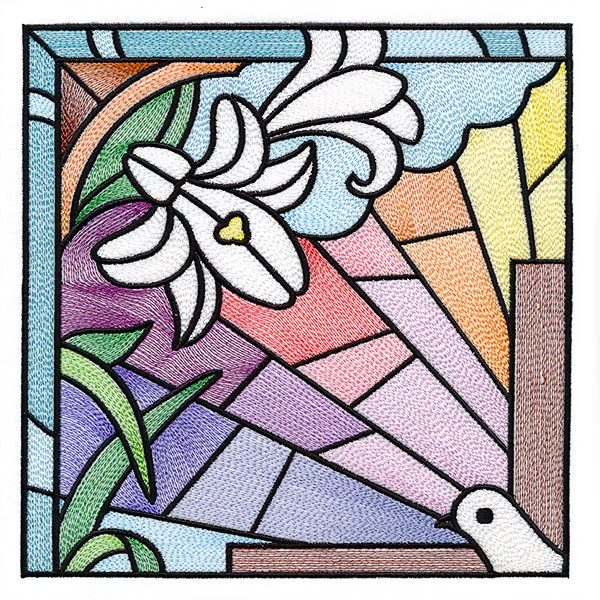 Cross & Dove Stained Glass Window Easter Scene 1 - Image 9