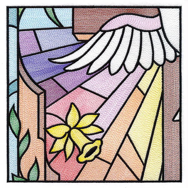 Cross & Dove Stained Glass Window Easter Scene 3