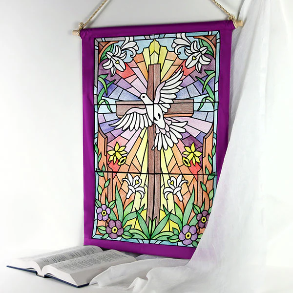 Cross & Dove Stained Glass Window Easter Scene 4 - Image 6