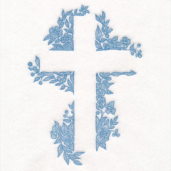Cross in Flowers (Embossed) - Image 16