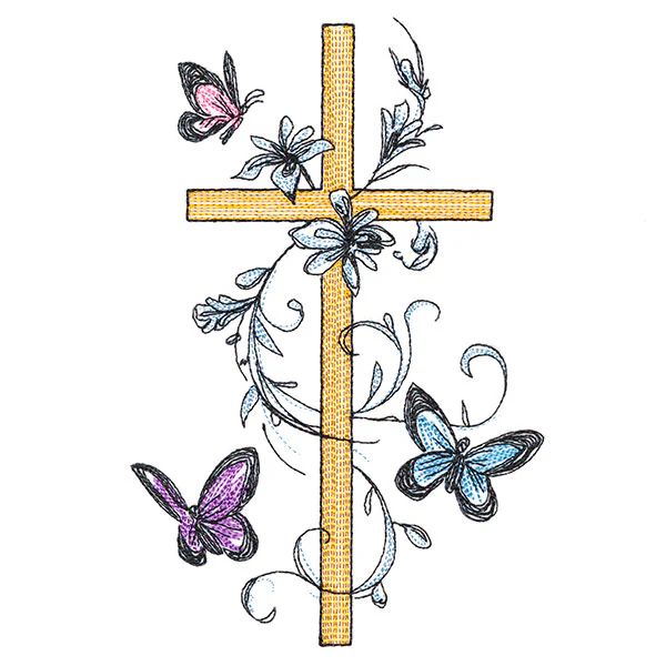 Cross with Butterfly Filigree - Image 4