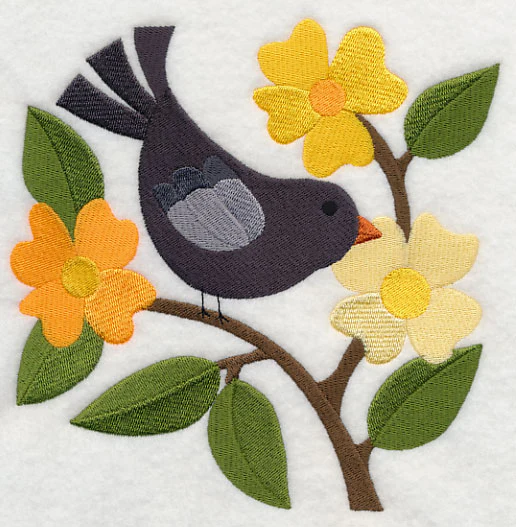 Crow in Bright Blossoms - Image 2