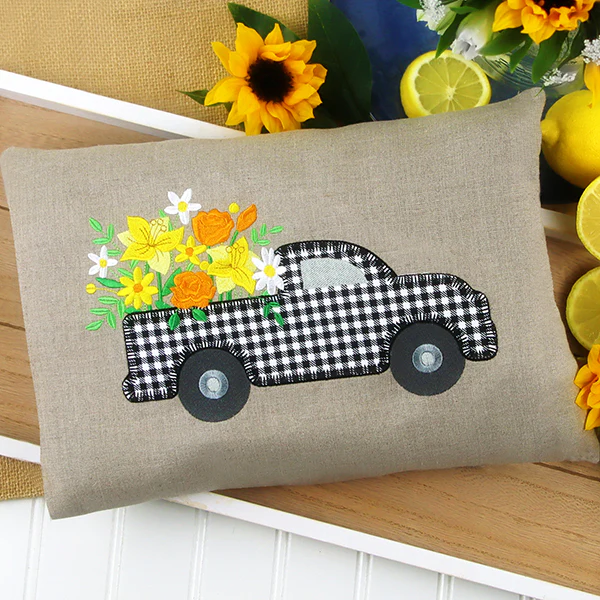 Cruising Floral Retro Truck (Heirloom Applique) - Image 10