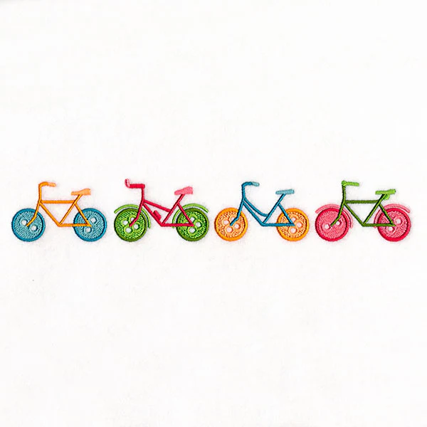 Cruising on Buttons Bicycle Border - Image 2