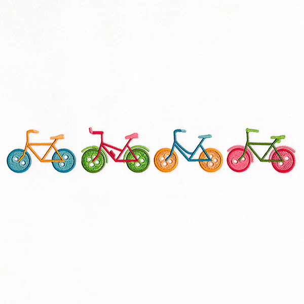 Cruising on Buttons Bicycle Border - Image 5