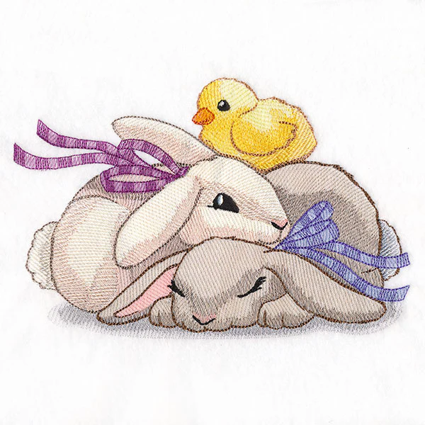 Cuddling Bunnies & Chick Easter Stack - Image 3