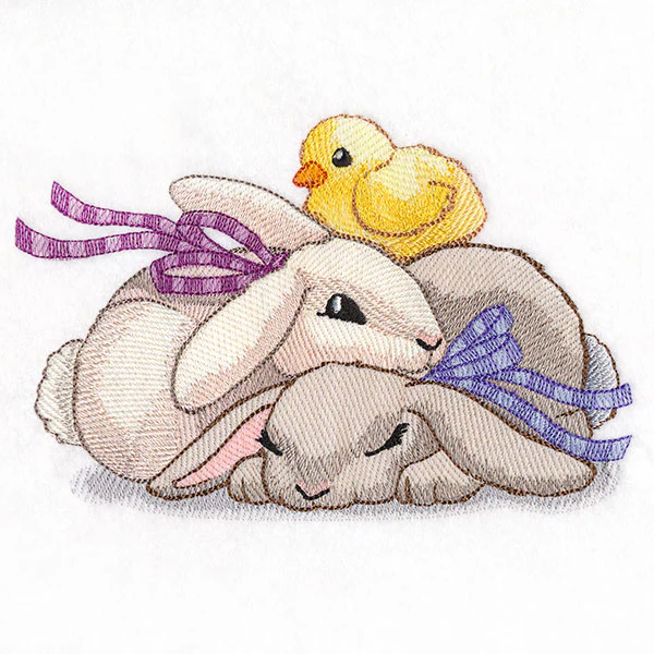 Cuddling Bunnies & Chick Easter Stack - Image 4