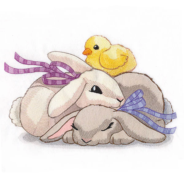 Cuddling Bunnies & Chick Easter Stack - Image 5