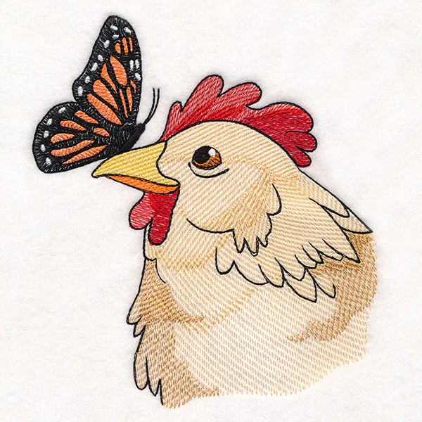 Curious Chicken and Monarch - Image 2