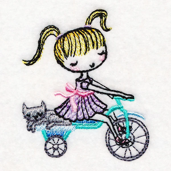 Cycling Little Sister & Kitty - Image 3