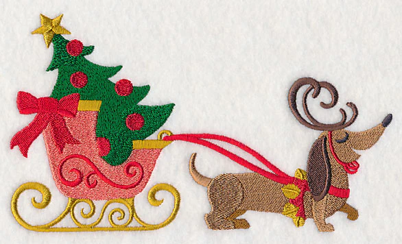 Dachshund Pulling Sleigh - Image 2