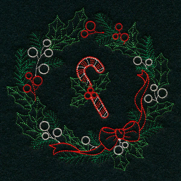 Dainty Candy Cane Wreath (Vintage) - Image 3