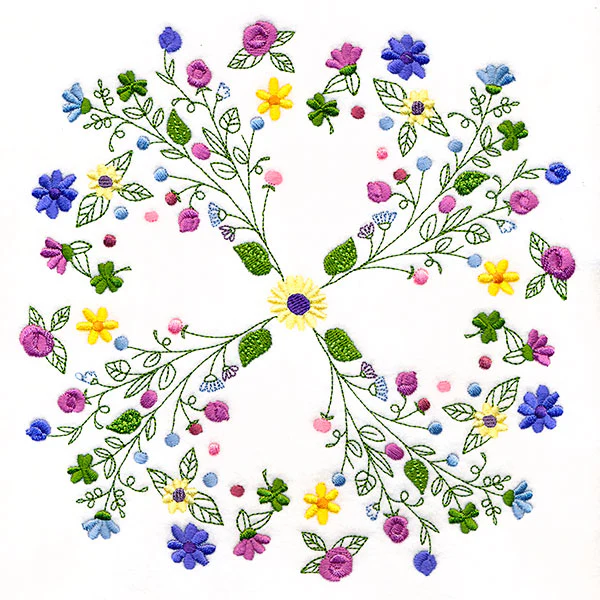 Dainty Flower Kaleidoscope Circle