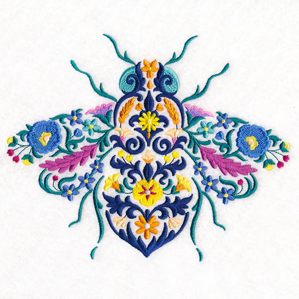 Damask Flowers Bee - Image 3