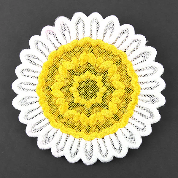 Darling Daisy Wine Glass Coaster (Lace) - Image 3