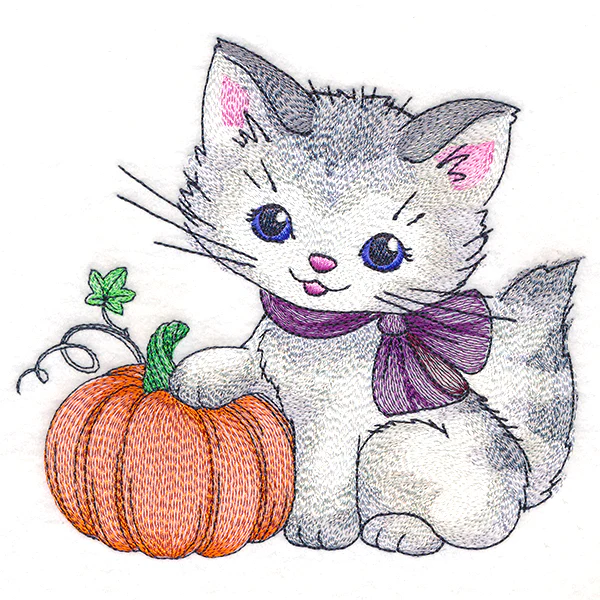 Darling Kitty with Pumpkin