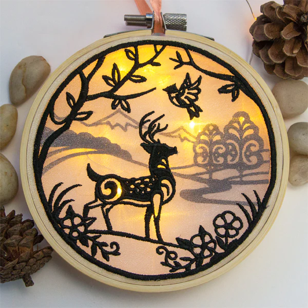 Deer Shadowbox (Organza)