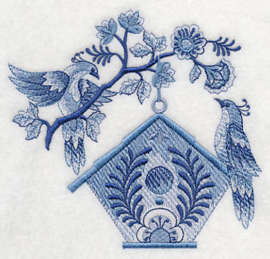 Delft Blue Birdhouse 1 - Image 3