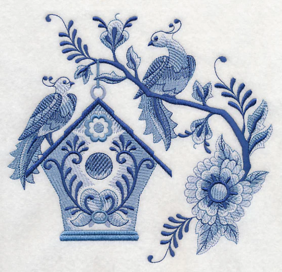 Delft Blue Birdhouse 6 - Image 4