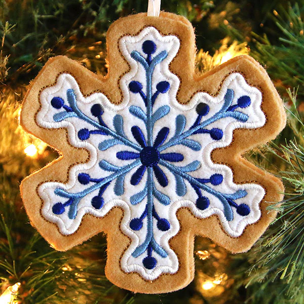 Delft Blue Christmas Cookie - Snowflake (In-the-Hoop) - Image 3