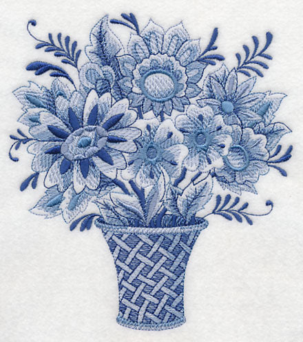 Delft Blue Flower Basket - Image 2