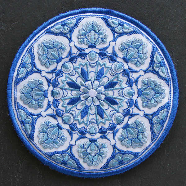 Delft Blue Mandala Trivet (In-the-Hoop) - Image 7