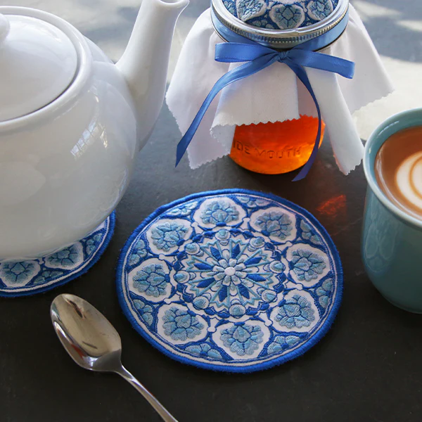 Delft Blue Mandala Trivet (In-the-Hoop) - Image 9