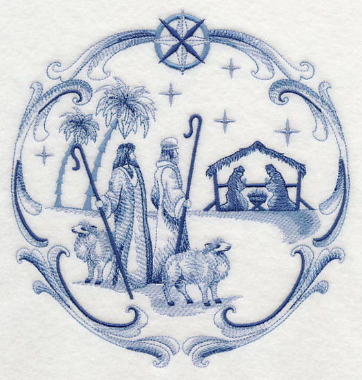 Delft Blue Nativity Shepherds - Image 2