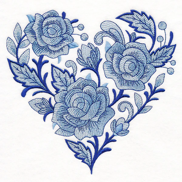 Delft Blue Rose Heart - Image 2