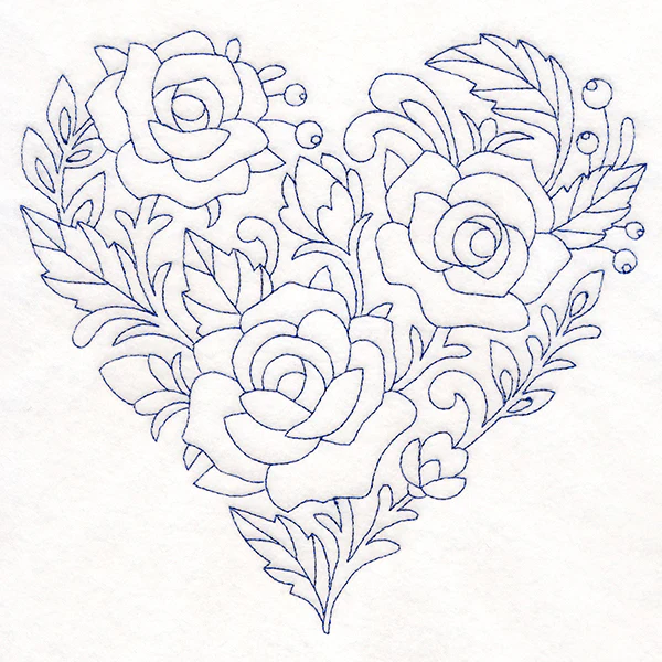 Delft Blue Rose Heart (Bluework) - Image 6