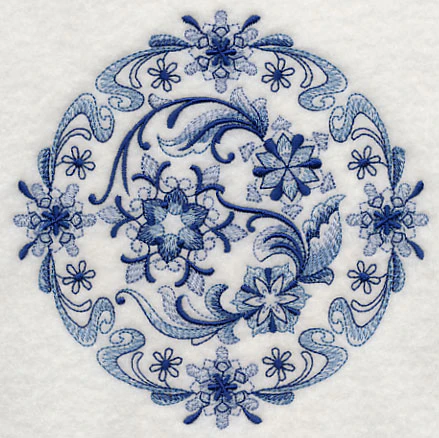 Delft Blue Snowflake Medallion 1 - Image 3