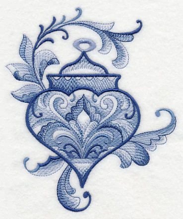 Delft Blue Swirls Ornament - Image 3