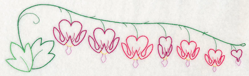 Delicate Bleeding Heart Border (Vintage) - Image 6
