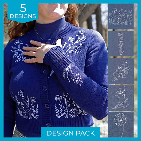 Delicate Blooms (Whitework) Design Pack - Image 84