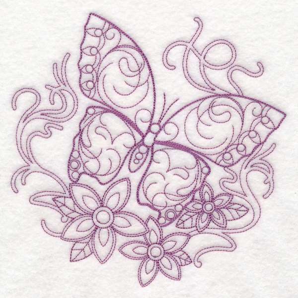 Delicate Butterfly Doodle (Vintage) - Image 2