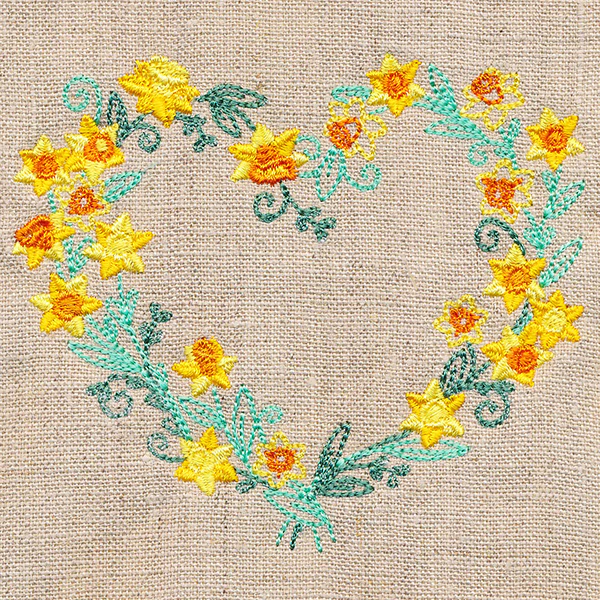 Delicate Daffodils Heart Wreath - Image 4