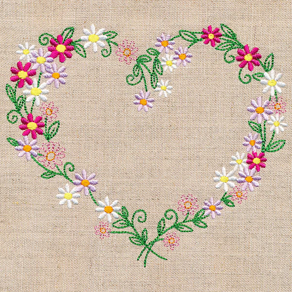 Delicate Daisies Heart Wreath - Image 3