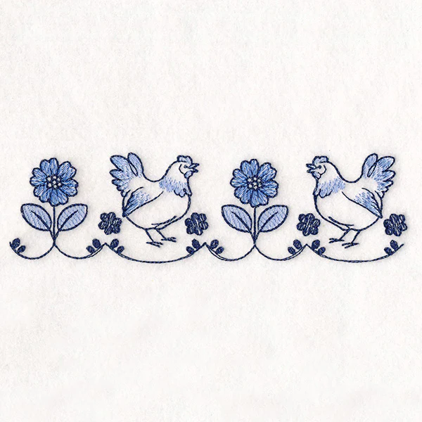 Delicate Delft Blue Border- Chicken - Image 7