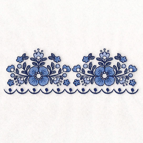 Delicate Delft Blue Border - Flower 2 - Image 7