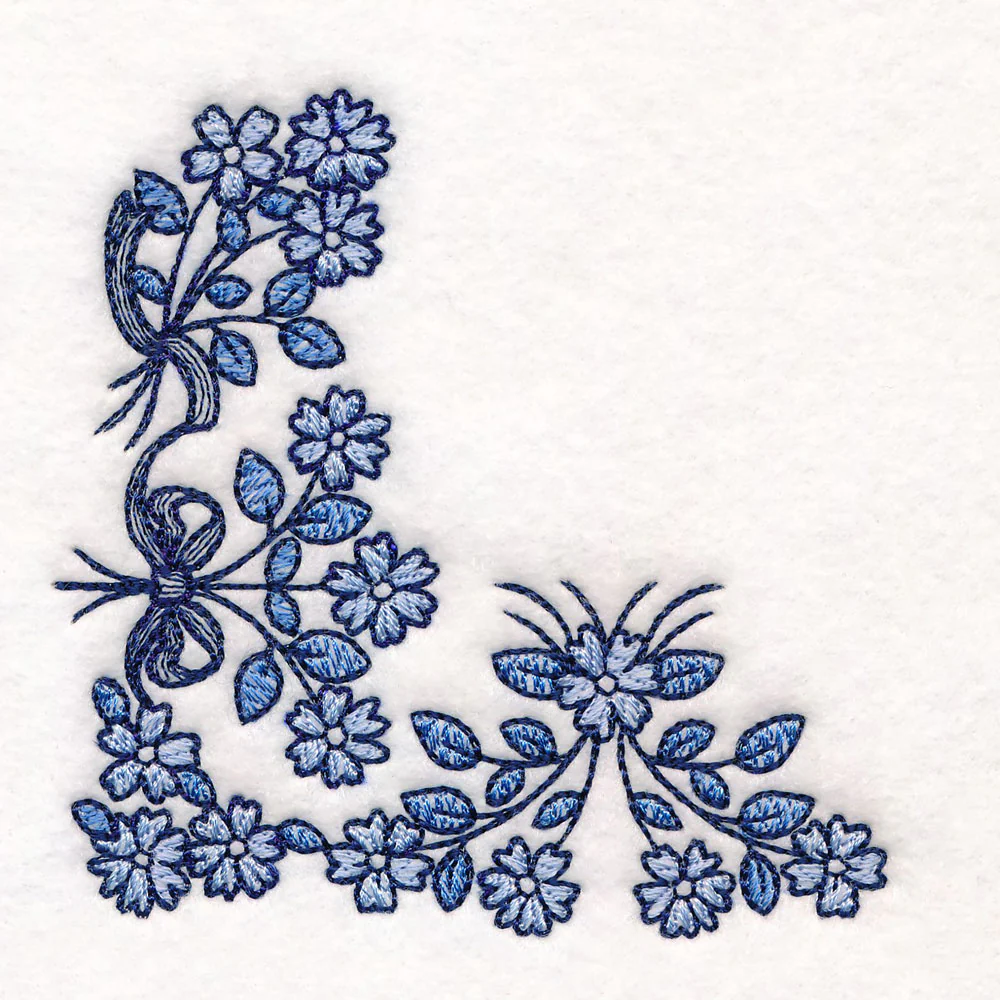 Delicate Delft Blue Corner - Flower 3 - Image 4