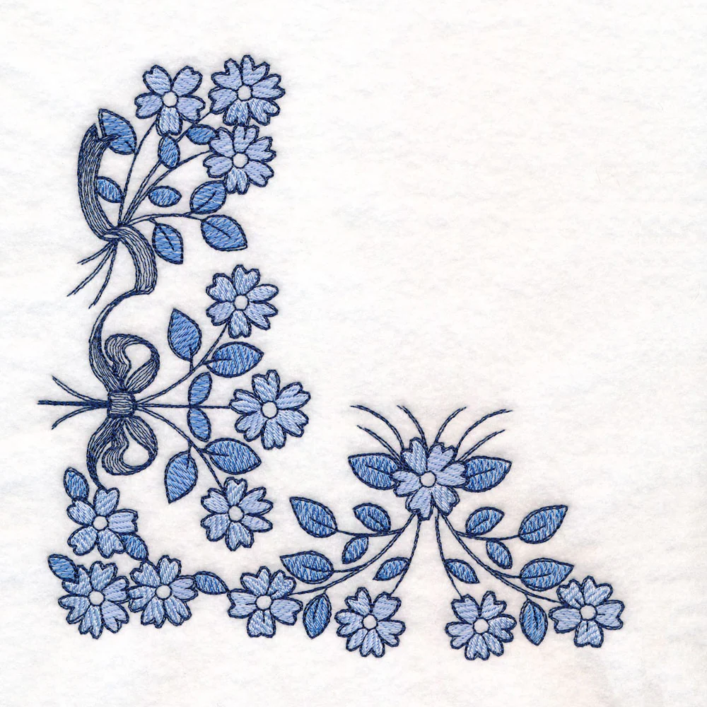 Delicate Delft Blue Corner - Flower 3 - Image 5